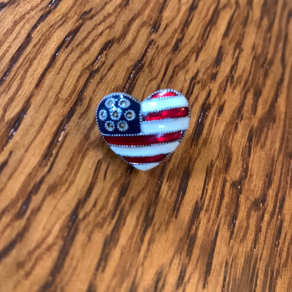 Cute mini American flag heart pin